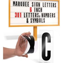 Houseables Sign Letters, Marquee Letters, Marquee Sign, Markee, Plastic, Acrylic, Changeable, for Board, Letterboard, Billboard, Church, Outdoor, 6 In
