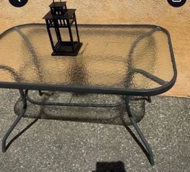 Outdoor Patio Table with Glass Top