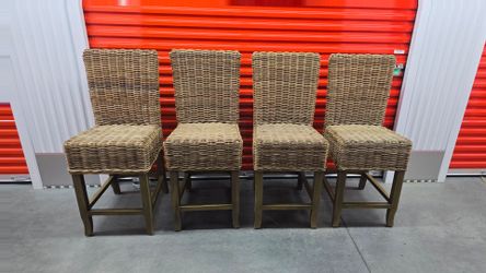 Wicker chairs, barstool chairs