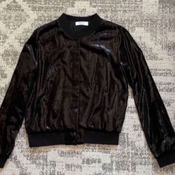Bailey 44 Women’s “Rite of Night” Black Velvet Bomber Jacket In Excellent Condition    