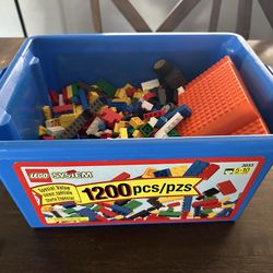 1998 Vintage Box of Legos Lego System Parts Blocks Wheels
