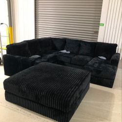  Sectional Ottoman Sofa – Excellent Condition, Cozy & Contemporary Design