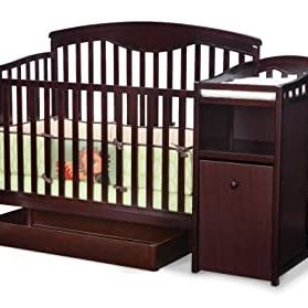 Crib & Toddler 4 In 1 Bed With  Built-in Changing Table 