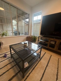 Glass coffee table