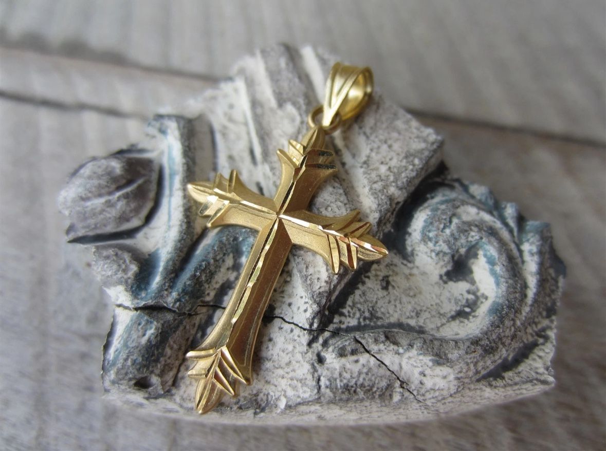 14K Yellow Gold Michael Anthony Cross Pendant