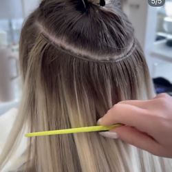 Hand - tied hair extensions , Color , Court , Bridal Makeup 