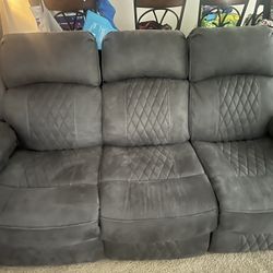Charcoal Grey 3 Piece Sectional with phone charging panels 