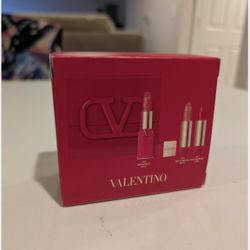  Valentino Couture Lipstick Set W/ Case - 3 Shades: 100R 107A 22R