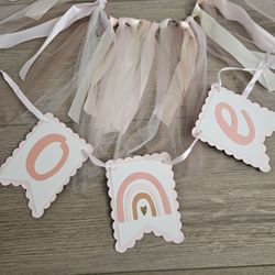 Baby Girl 1st Birthday High Chair Banner Or Tutu