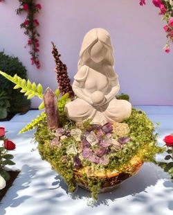 Moon goddess, alter decor, crystal decor, meditation decor, boho decor, goddess