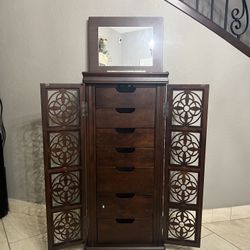 Jewelry Armoire Box with Mirror