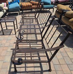 $1200 ARIZONA IRON SET LOVE SEAT AND 2 CLUB CHAIRS WITH SUNBRELLA CUSHIONS FREE IF YOU WANT THEM WITH THE PURCHASE