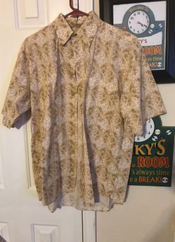 Men's shirt tan and beige size medium