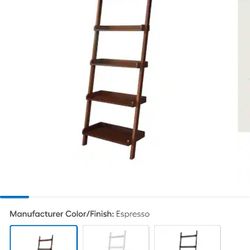 International Concepts Espresso Wood 5 -Shelf Ladder Bookcase ( 25.6-in W x 75-in H x 14-in D )