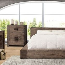 Brand New Rustic Natural Tone
5pc Queen Size Bedroom Set