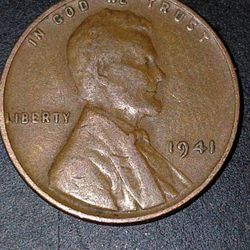 1941 No Mint Mark Wheat Penny Rare Error