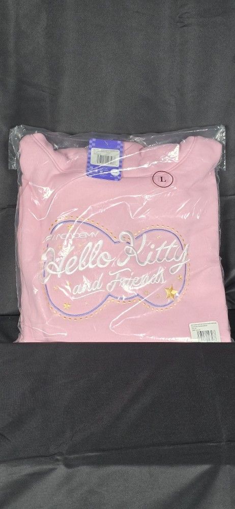 Hello Kitty F1 Academy PINK  Hoodie Sweatshirt Las Vegas Grand Prix Sz L RARE 