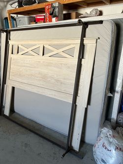 King Headboard , mattress, box spring and frame. Clean set.