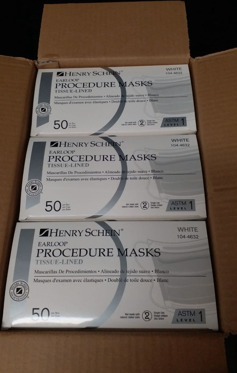 Face Mask ASTM Level 1 White - Case of 6 boxes $198