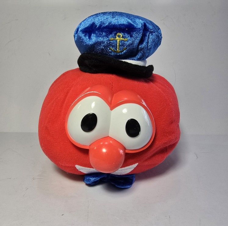 Vtg VEGGIE TALES Bob The Tomato Sailor Stuffed Animal Plush 2000 Fisher Price 