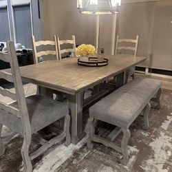 Wimberly Rustic Wood Dining table set