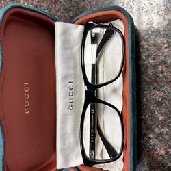 Gucci Rectangle Havana Clear Lens Glasses 