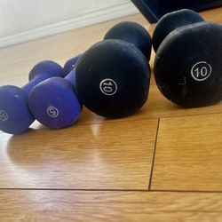 10 Lb & 5 Lb Grip neoprene dumbbell Weights