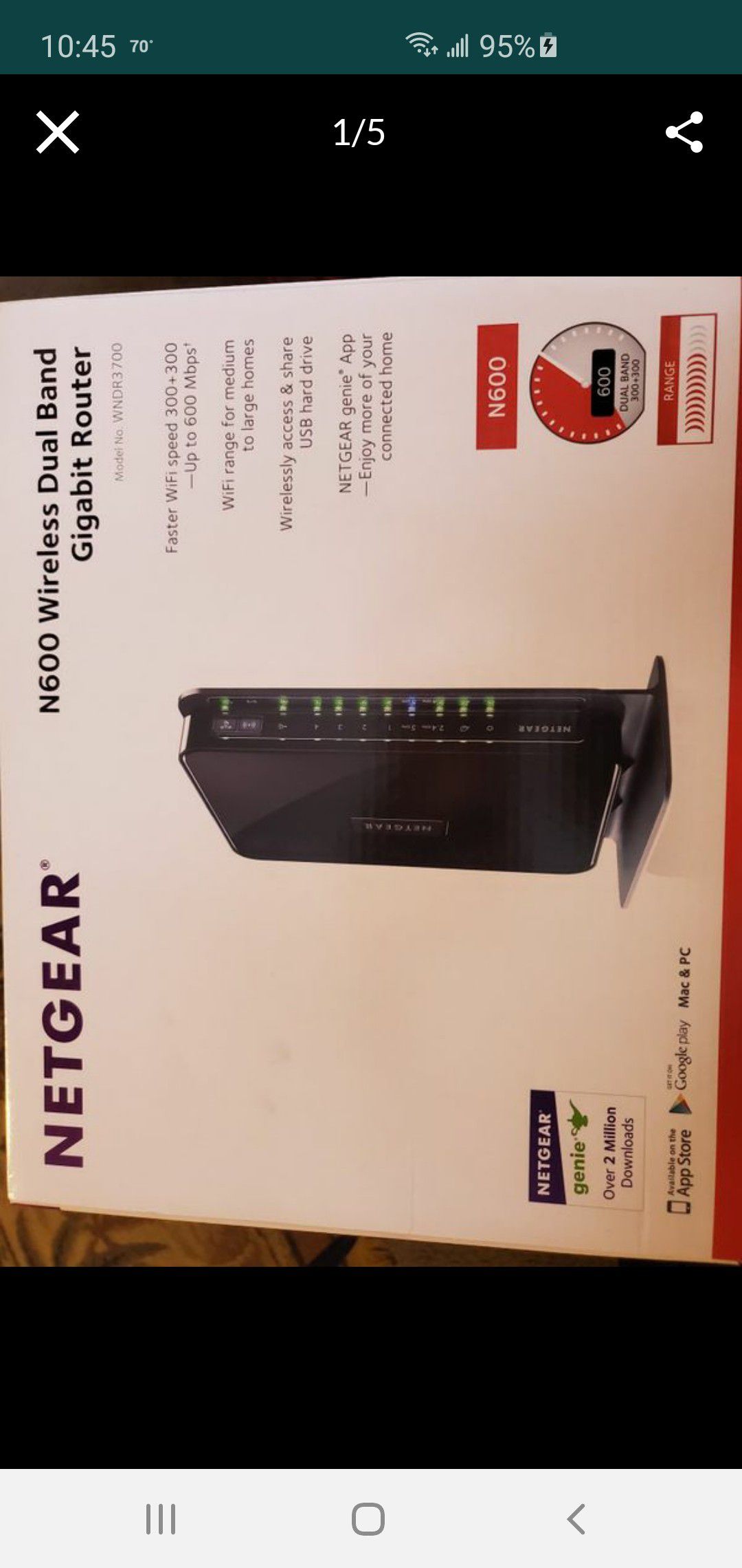 Netgear N600 wireless router