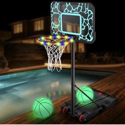Brand New In The Box- Pool Basketball Hoop 7-Height Adjustable Swimming Pool Basketball - Water Basketball Goals System with PC Shatterproof Backboard