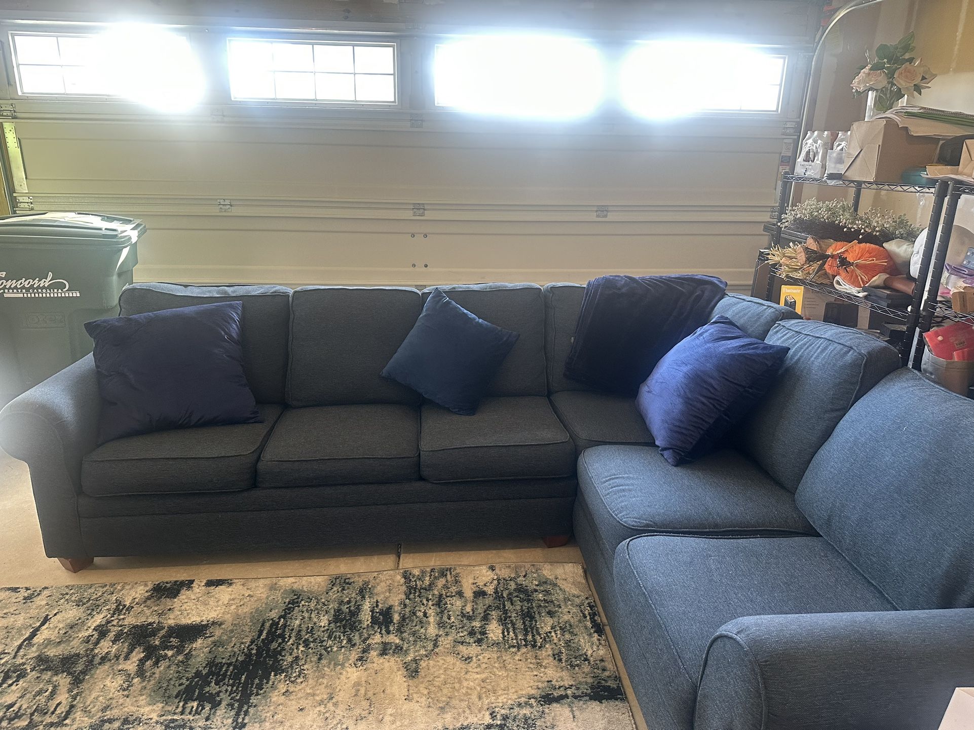 Blue Sectional/sleeper
