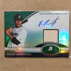 Ozzie Martinez Autograph Signed 2011 Bowman Platinum Baseball Relic Card /199. Condition is "Brand New".
