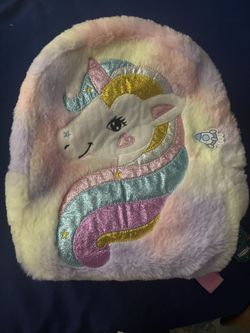 Fuzzy Unicorn Mini Backpack For Girls