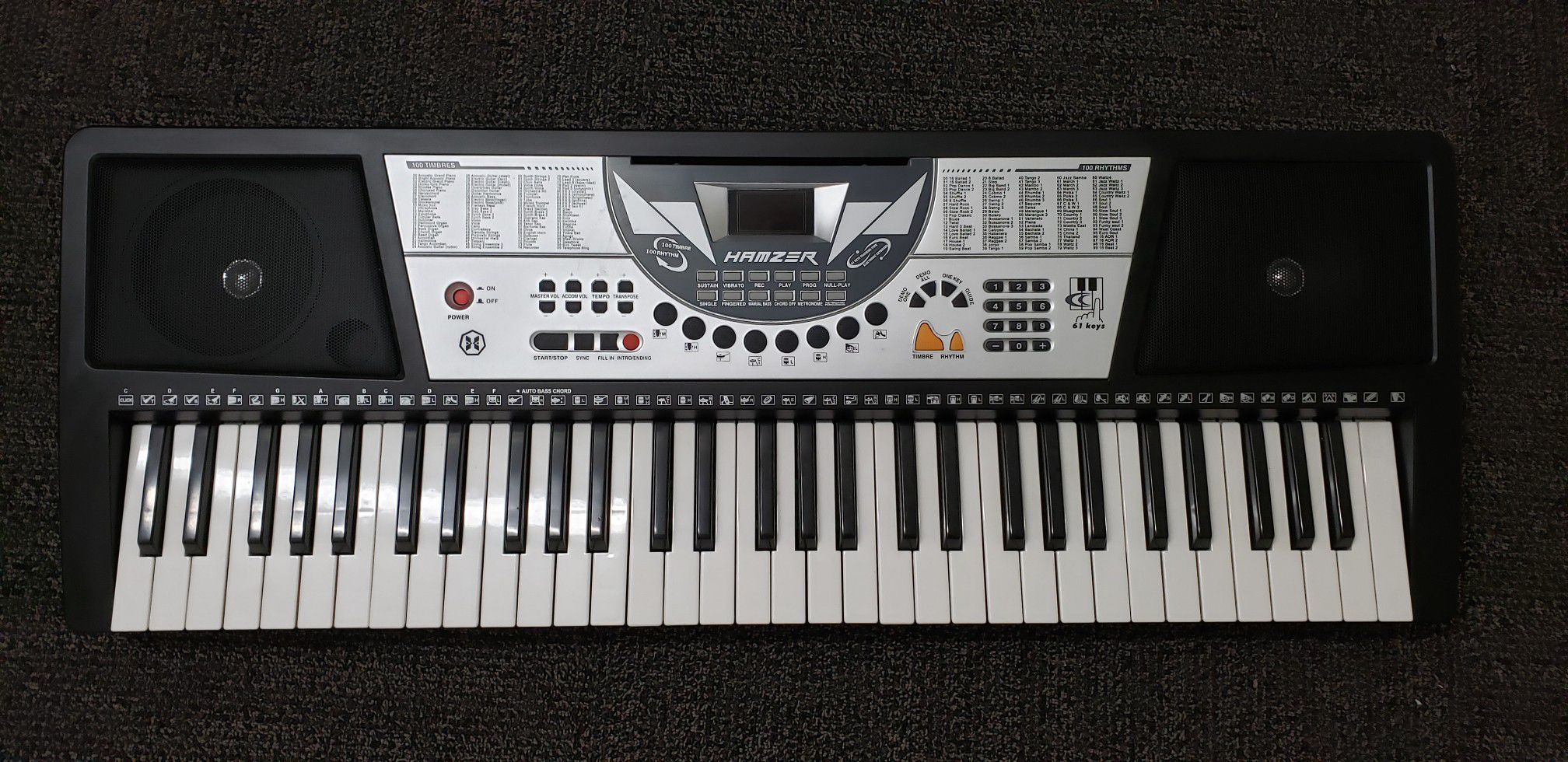 Hamzer 61-Key Digital Music Piano Keyboard - Portable Electronic Musical Instrument