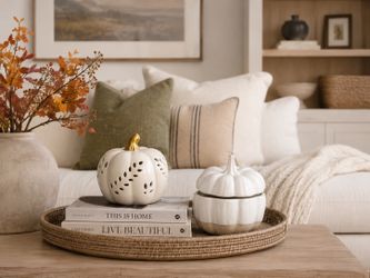 Two home decor pumpkins