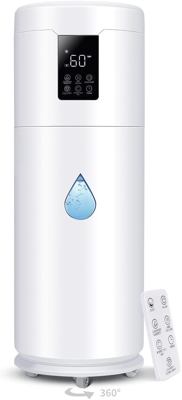 Tower Humidifiers Large Room Bedroom 1000 sq ft,Honovos 17L 4.49Gal Ultrasonic Cool Mist Topfill Humidifier with 360°Nozzle 4 Speeds Humidistat Essent