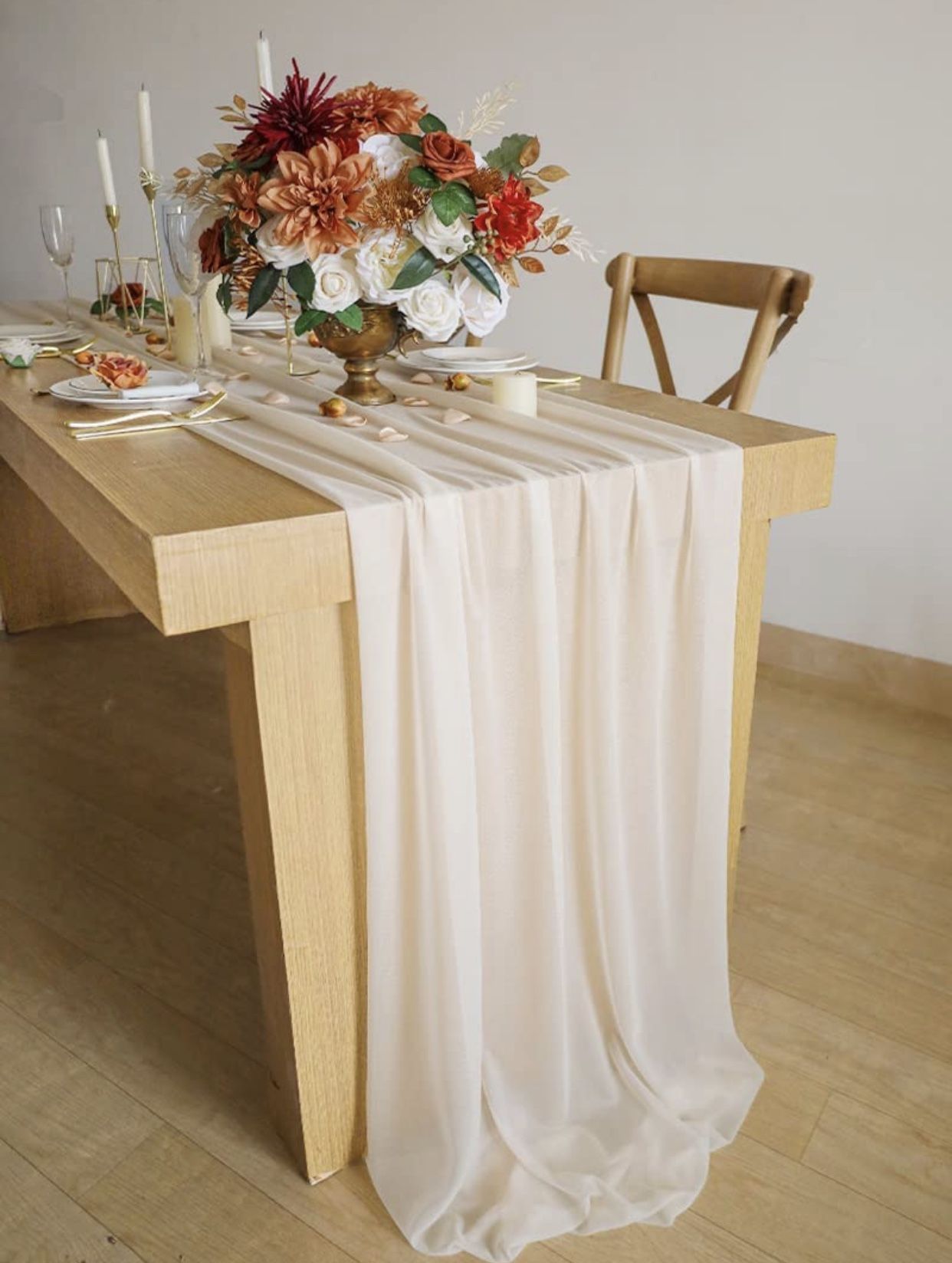 Chiffon Table Runner 12ft - Olive