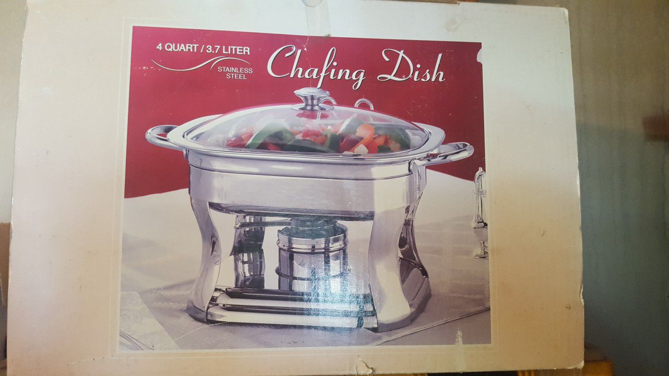 Like brand-new stainless steel chafing dish in the Box