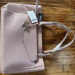 Bebe Tanya Blush Shoulder Bag with detachable logo pouch and strap