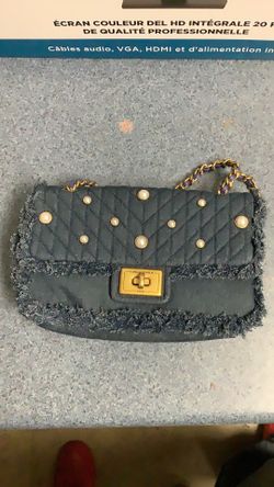 Karl Largereld Denim Pearl Purse
