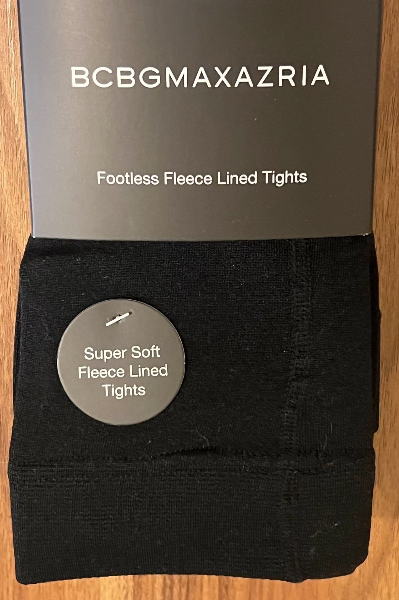 BCBGMAXAZRIA Footless Fleece Lined Black Tights