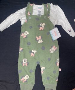 Disney Baby Minnie Mouse 2-Piece Overall Set 3/6M
