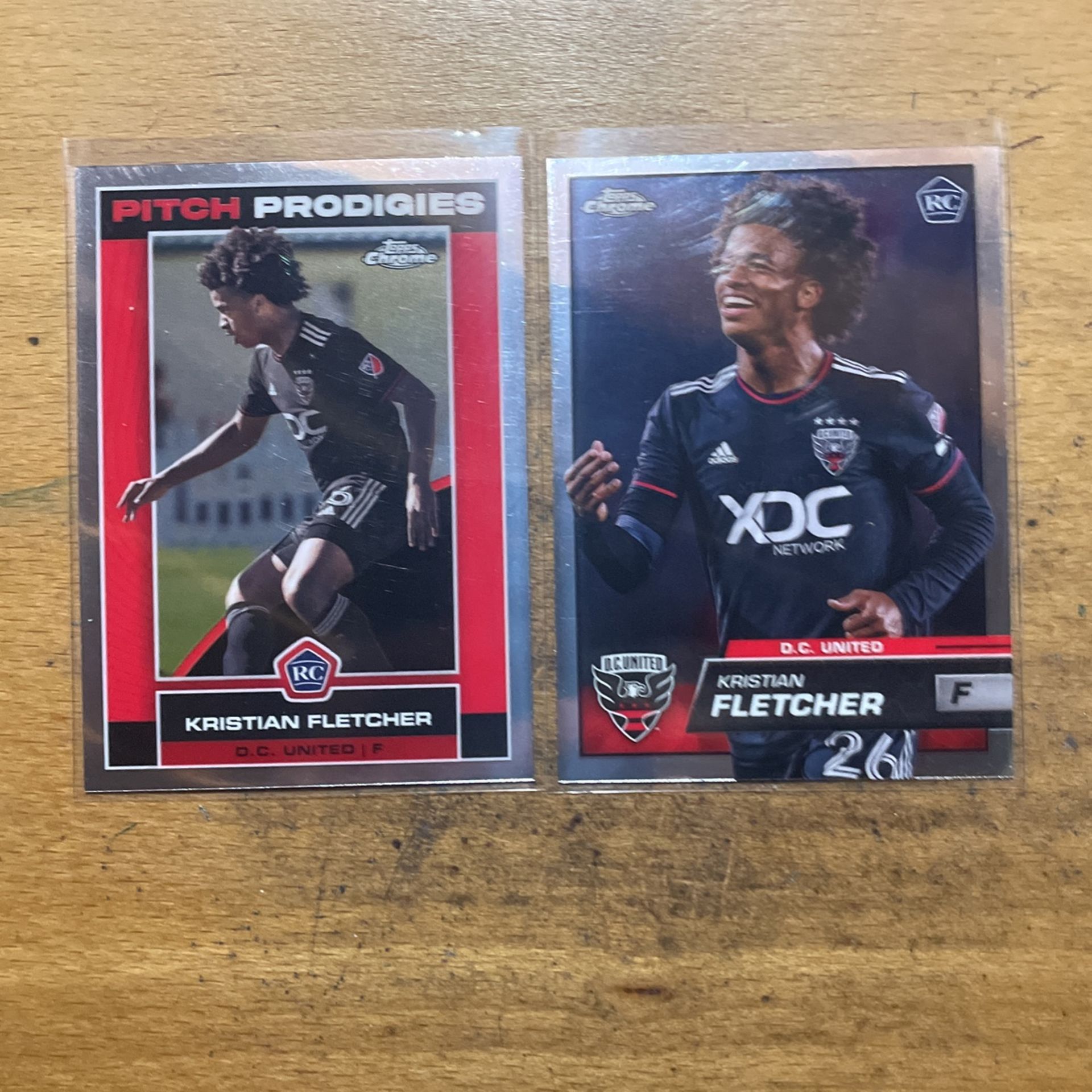2023 TOPPS CHROME MLS KRISTIAN FLETCHER 2 CARD ROOKIE LOT