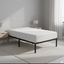 Full Size Metal Bed Frame, Non-Foldable Platform Bed, Easy Assembly, Black