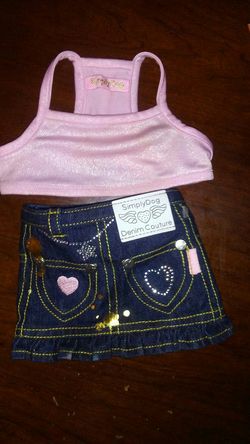 Simply dog denim couture skirt outfit