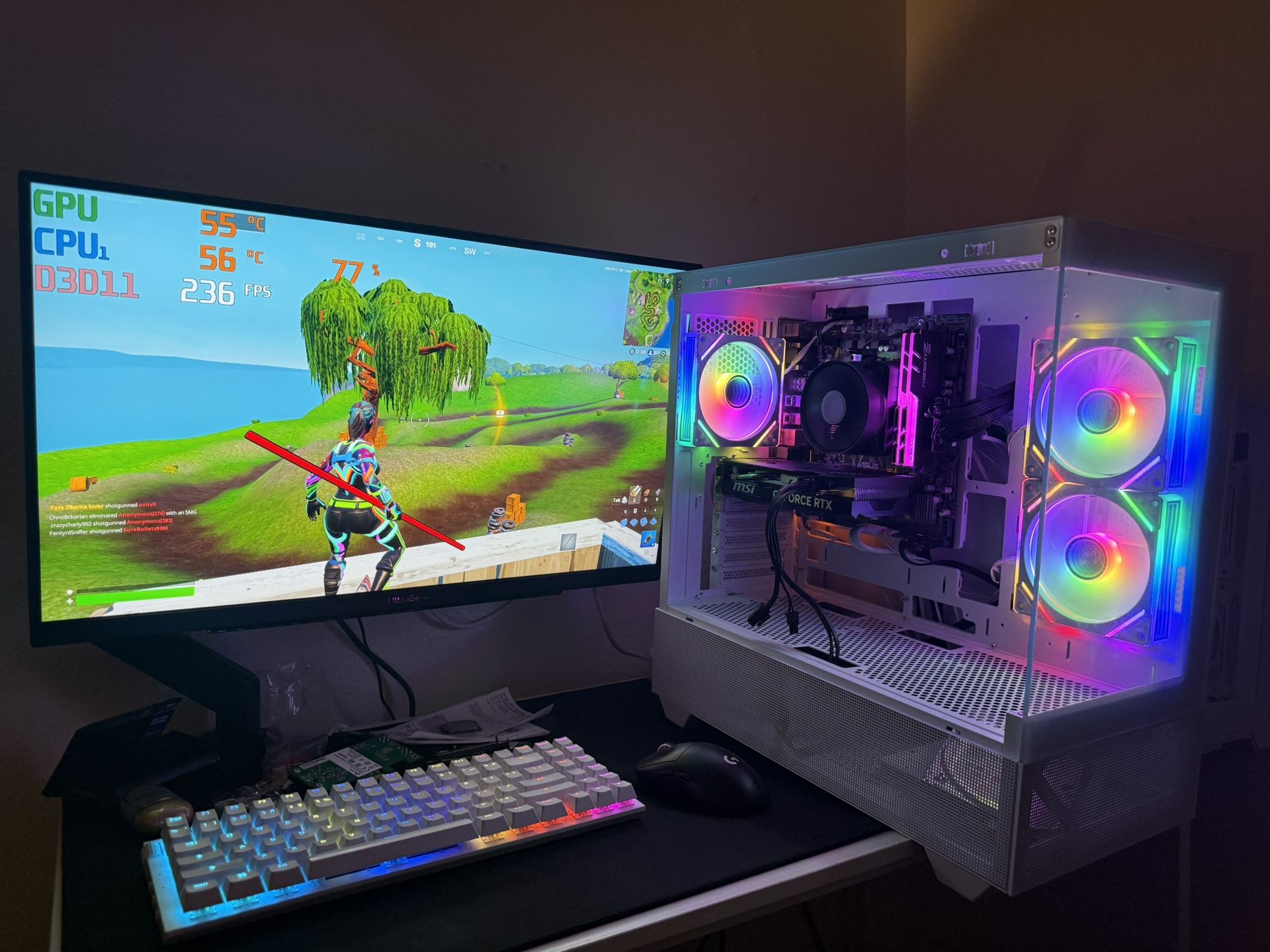 White Gaming Pc Computer Desktop RTX 4060