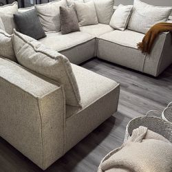 Tatum Beige Fabric 6-piece Modular Sectional