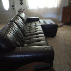 Free Leather Lounge Sofa And Chair