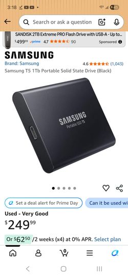 Samsung T5 Portable SSD Hard Drive 2TB