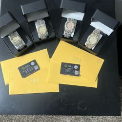 4 VVS  Moissanite Watches 