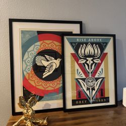 Two Signed and Numbered Sherpard Fairy Obey Prints